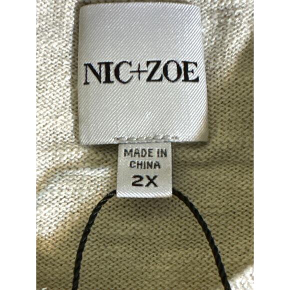 NIC and ZOE Sweater Blooming Floral Intarsia Sweater Beige Size 2X - Picture 6 of 9